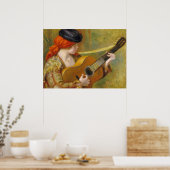Pierre A Renoir | Jonge Spaanse vrouw met gitaar Poster (Keuken)