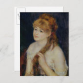 Pierre A Renoir | Jonge vrouw die haar haar haar h Briefkaart (Voorkant / Achterkant)