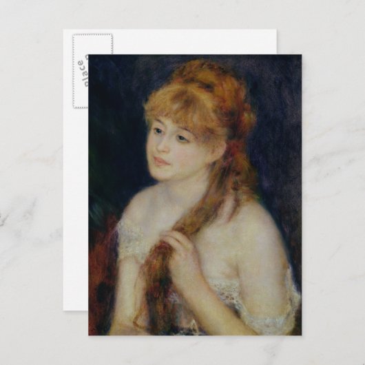 Pierre A Renoir | Jonge vrouw die haar haar haar h Briefkaart (Voorkant / Achterkant)