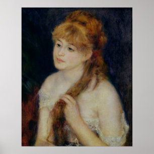 Pierre A Renoir Jonge vrouw die haar haar haar h Poster