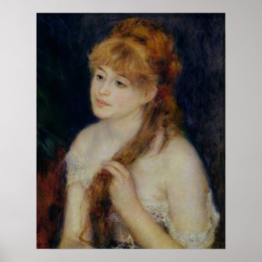 Pierre A Renoir | Jonge vrouw die haar haar haar h Poster (Voorkant)
