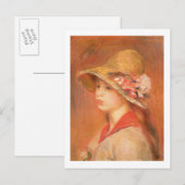 Pierre A Renoir | Jonge vrouw in een Pet Briefkaart (Voorkant / Achterkant)