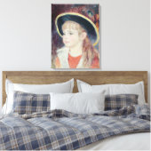 Pierre A Renoir | Jongerenmeisje in een blauw Pet Canvas Afdruk (Insitu (Slaapkamer))