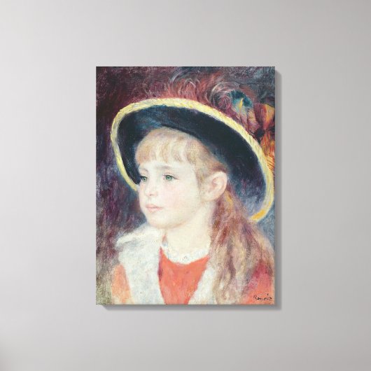 Pierre A Renoir | Jongerenmeisje in een blauw Pet Canvas Afdruk (Voorkant)
