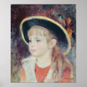 Pierre A Renoir | Jongerenmeisje in een blauw Pet Poster (Voorkant)