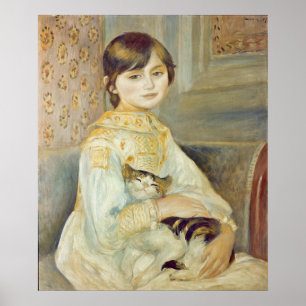 Pierre A Renoir   Julie Manet met Cat Poster