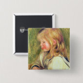 Pierre A Renoir | Kind in een witte Shirt Vierkante Button 5,1 Cm (Voorkant /achterkant)