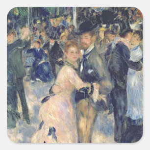 Pierre A Renoir   Kol bij de Moulin de la Galette Vierkante Sticker