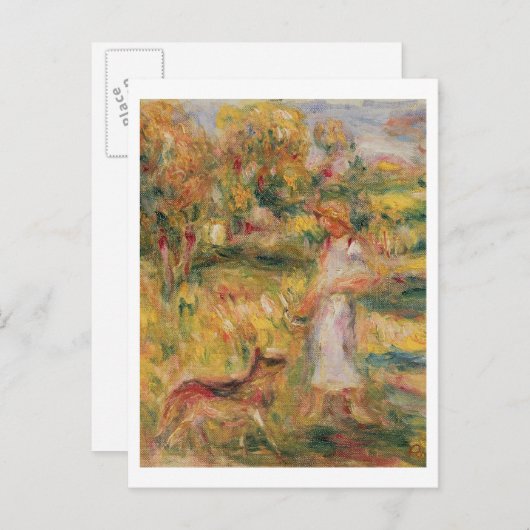 Pierre A Renoir | Landschap met de vrouw van de ku Briefkaart (Voorkant / Achterkant)