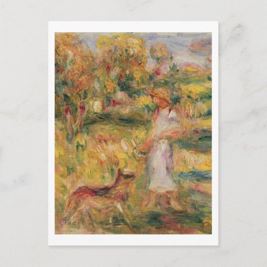 Pierre A Renoir | Landschap met de vrouw van de ku Briefkaart (Voorkant)