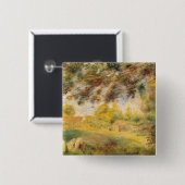 Pierre A Renoir | Landschap van het voorjaar Vierkante Button 5,1 Cm (Voorkant /achterkant)