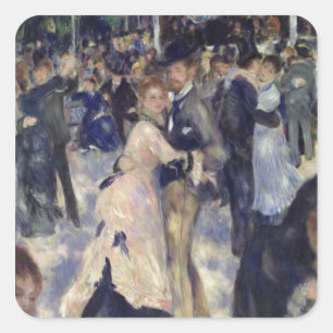 Pierre A Renoir   Le Moulin de la Galette Vierkante Sticker
