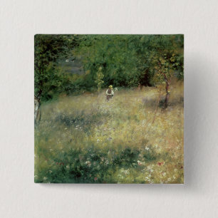 Pierre A Renoir Lente in Chatou Vierkante Button 5,1 Cm