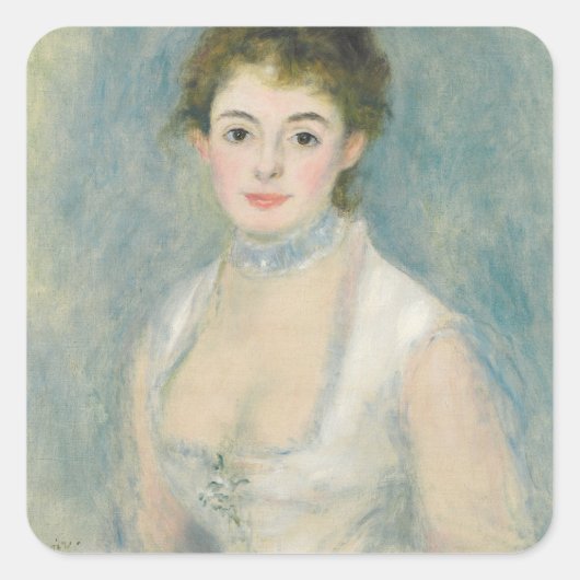 Pierre A Renoir | Madame Henriot Vierkante Sticker (Voorkant)