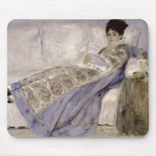 Pierre A Renoir | Madame Monet op een sofa Muismat (Voorkant)