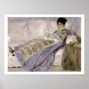Pierre A Renoir Madame Monet op een sofa Poster