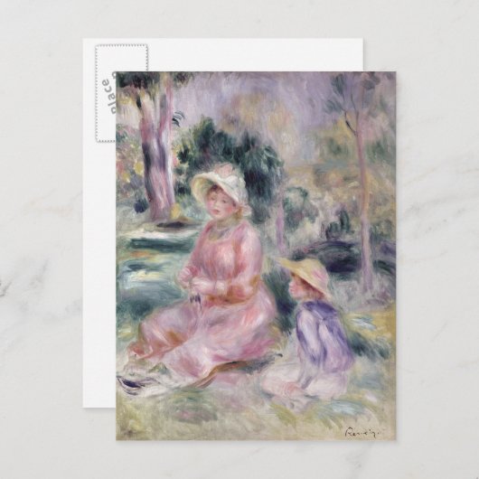 Pierre A Renoir | Madame Renoir en haar zoon Pierr Briefkaart (Voorkant / Achterkant)