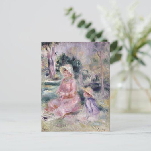 Pierre A Renoir | Madame Renoir en haar zoon Pierr Briefkaart (Staand voorkant)