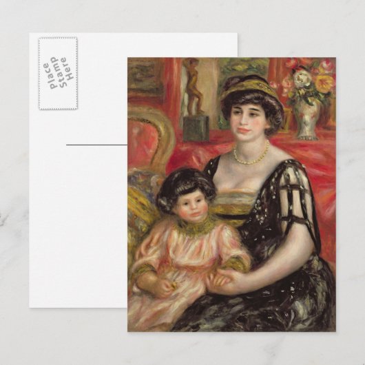 Pierre A Renoir | Mevrouw Josse Bernheim-Jeune en  Briefkaart (Voorkant / Achterkant)