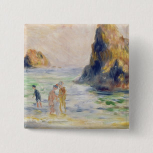 Pierre A Renoir Moulin Huet Bay, Guernsey Vierkante Button 5,1 Cm