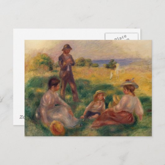 Pierre A Renoir | Partij in het land te Berneval Uitnodiging Briefkaart (Voorkant / Achterkant)