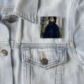 Pierre A Renoir | Portret van Claude Monet Vierkante Button 5,1 Cm (In situ)