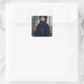 Pierre A Renoir | Portret van Claude Monet Vierkante Sticker (Tas)