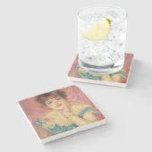 Pierre A Renoir | Portret van Jeanne Samary Stenen Onderzetter (Zijkant)