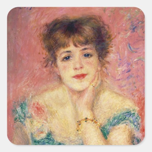 Pierre A Renoir | Portret van Jeanne Samary Vierkante Sticker (Voorkant)