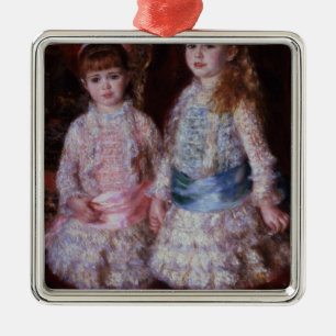 Pierre A Renoir Roze en blauw Metalen Ornament