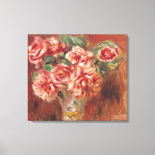 Pierre A Renoir | Rozen in een fase Canvas Afdruk (Voorkant)