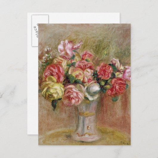 Pierre A Renoir | Rozen in een vaas van Sevres Briefkaart (Voorkant / Achterkant)