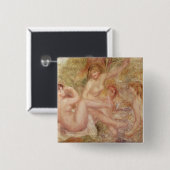 Pierre A Renoir | Studie naar de grote baders Vierkante Button 5,1 Cm (Voorkant /achterkant)