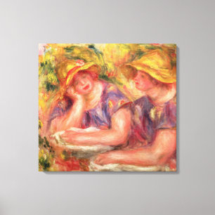 Pierre A Renoir   Twee vrouwen in blauwe blouses Canvas Afdruk