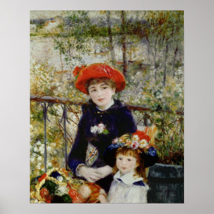 Pierre A Renoir   Twee zussen, of op het terras Poster