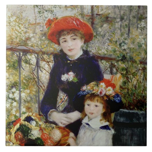 Pierre A Renoir | Twee zussen, of op het terras Tegeltje (Voorkant)