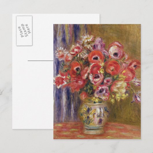 Pierre A Renoir | Vase van Tulpen en annemonen Briefkaart (Voorkant / Achterkant)