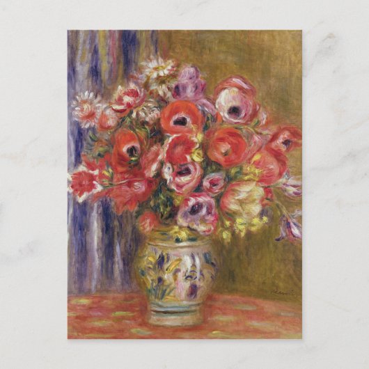 Pierre A Renoir | Vase van Tulpen en annemonen Briefkaart (Voorkant)