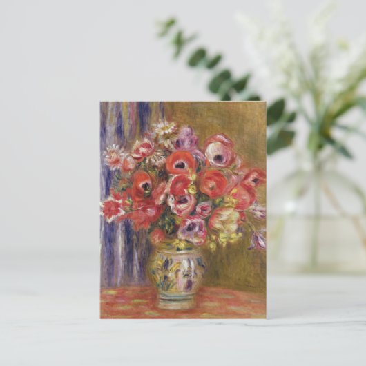Pierre A Renoir | Vase van Tulpen en annemonen Briefkaart (Staand voorkant)