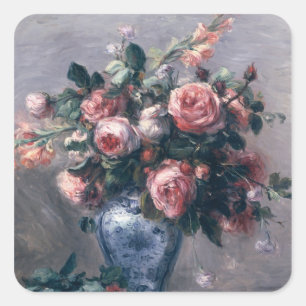 Pierre A Renoir Verloop van de Rozen Vierkante Sticker