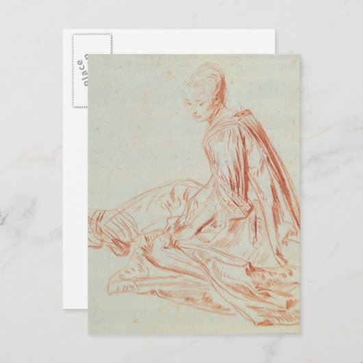 Pierre A Renoir | Vrouw glimlachen Briefkaart (Voorkant / Achterkant)