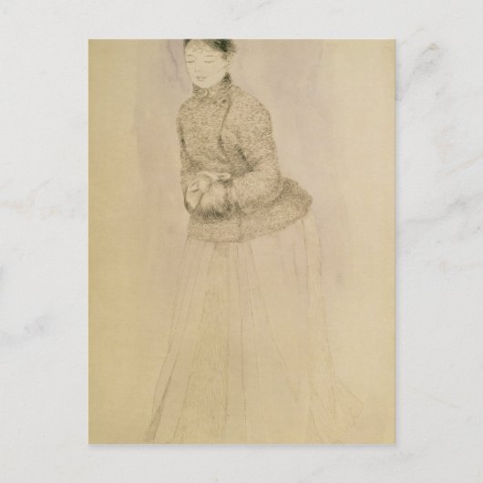 Pierre A Renoir | Vrouw met een Muff Briefkaart (Voorkant)