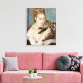 Pierre A Renoir | Vrouw met kat Canvas Afdruk (Insitu (Woonkamer))