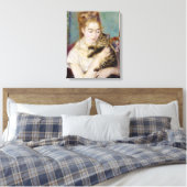 Pierre A Renoir | Vrouw met kat Canvas Afdruk (Insitu (Slaapkamer))