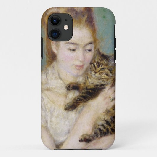Pierre A Renoir | Vrouw met kat Case-Mate iPhone Case (Achterkant)