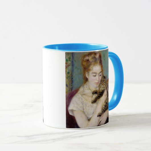 Pierre A Renoir | Vrouw met kat Mok (Voorkant rechts)