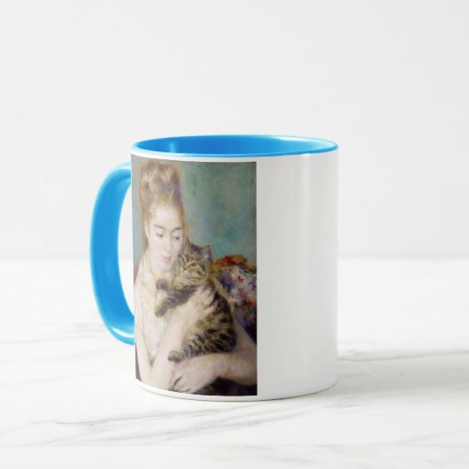 Pierre A Renoir | Vrouw met kat Mok (Voorkant links)