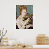 Pierre A Renoir | Vrouw met kat Poster (Keuken)