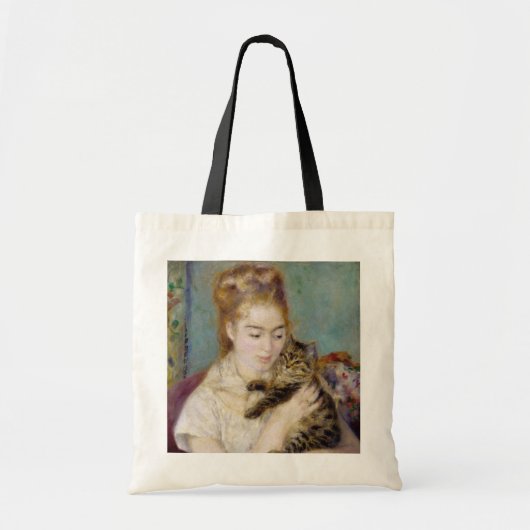 Pierre A Renoir | Vrouw met kat Tote Bag (Voorkant)