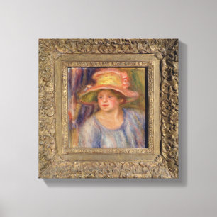 Pierre A Renoir   Vrouw met Pet Canvas Afdruk